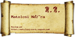 Matolcsi Nóra névjegykártya